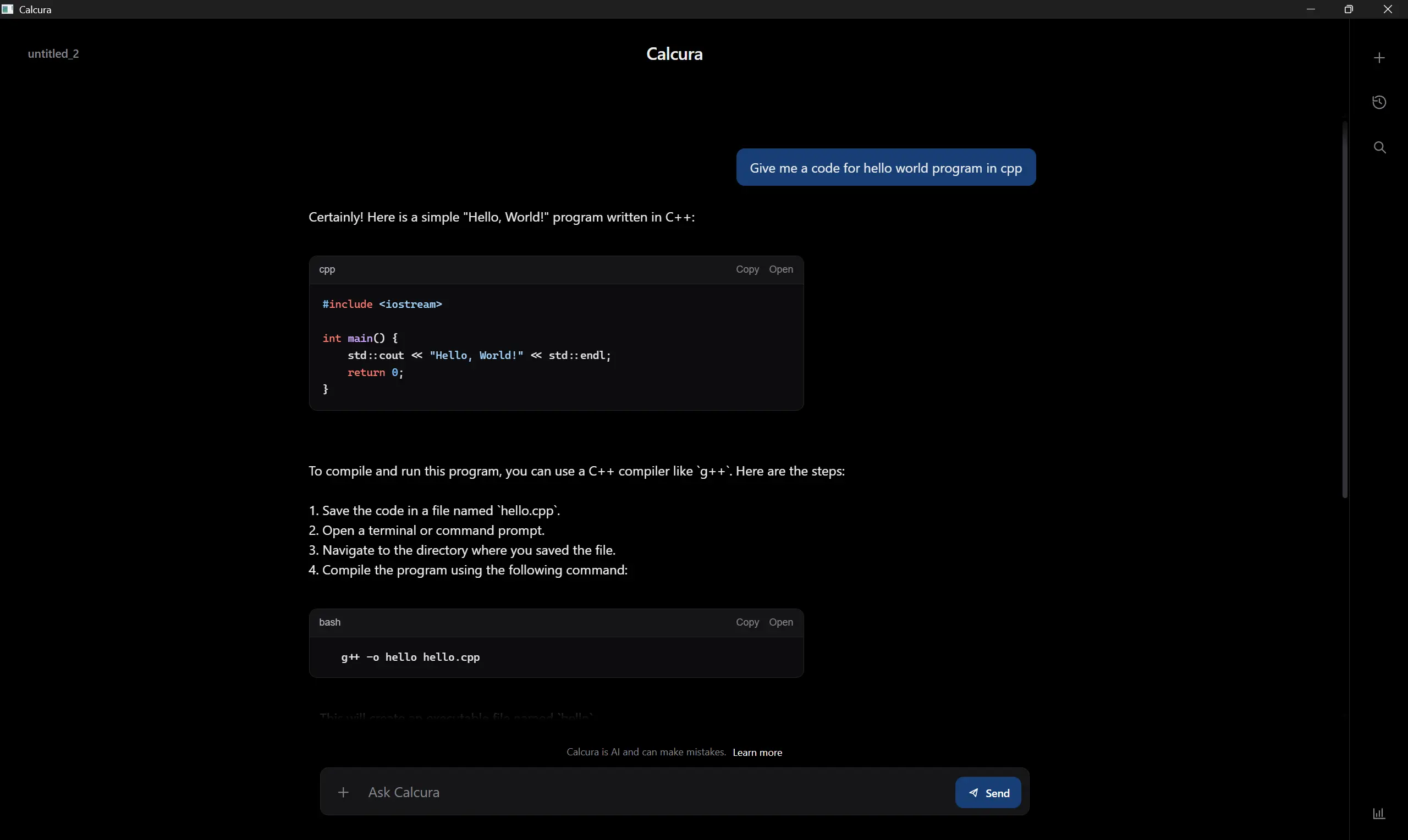 Calcura application